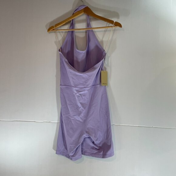 Aritzia Wilfred Free Women's Purple Halter Neck Romper- Sz M-NEW - Picture 2 of 4